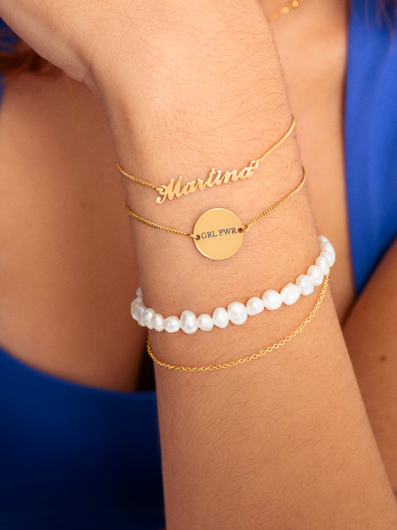 Moon Personalisiertes Armband Silber, vergoldet