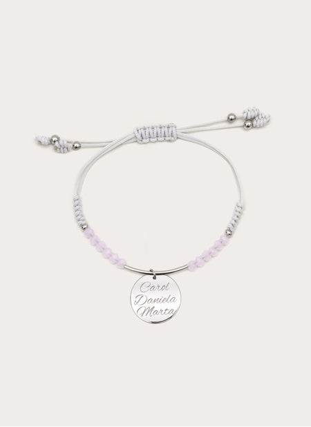 Pulsera Personalizada Dream Pink Plata