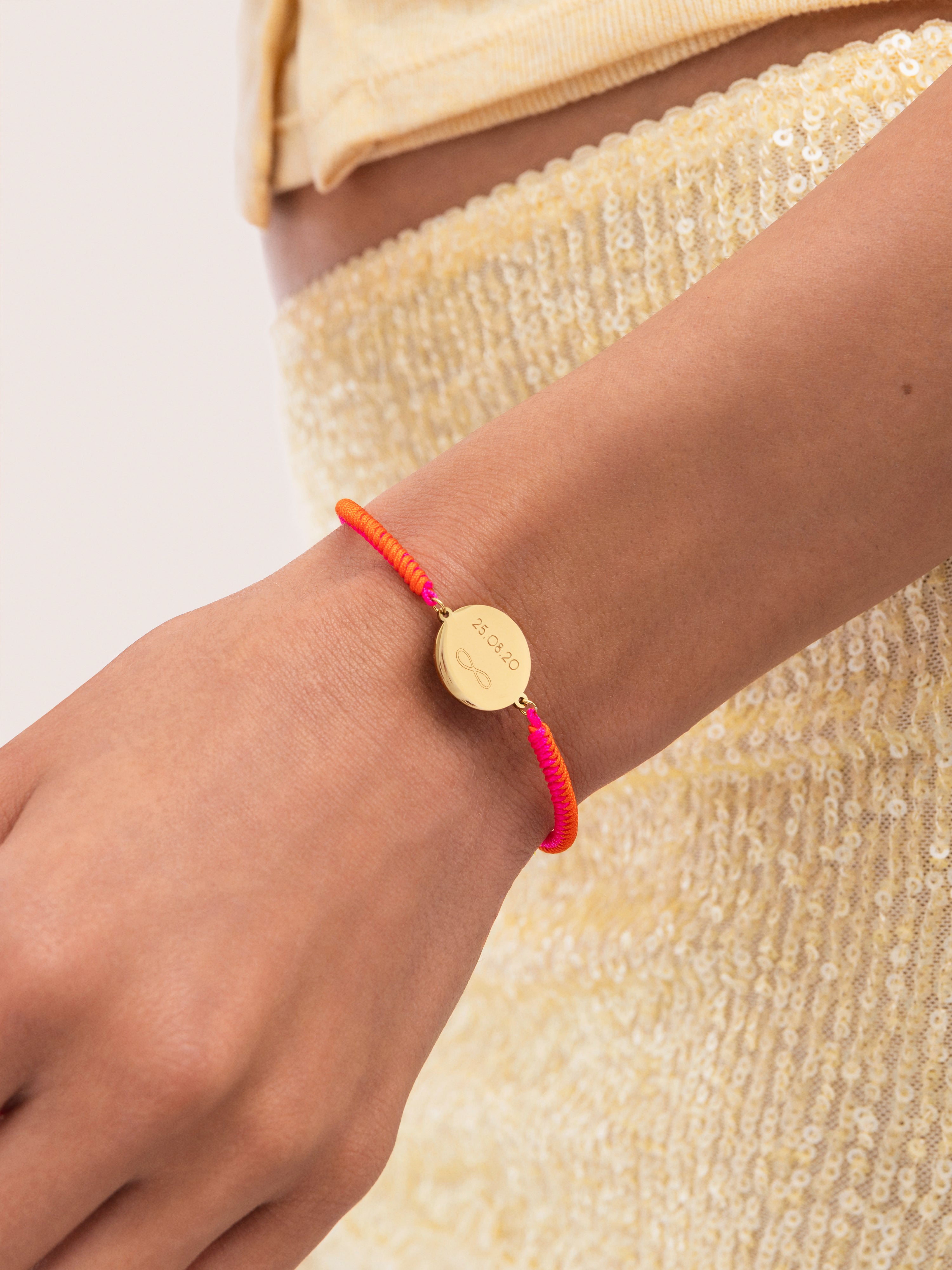 Bracciale Personalizzato Moon Tramonto Neon Acciaio Placcato Oro