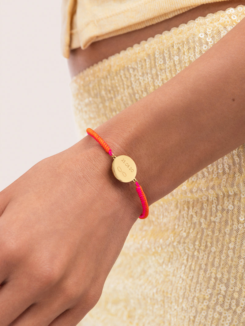 Bracciale Personalizzato Moon Tramonto Neon Acciaio Placcato Oro