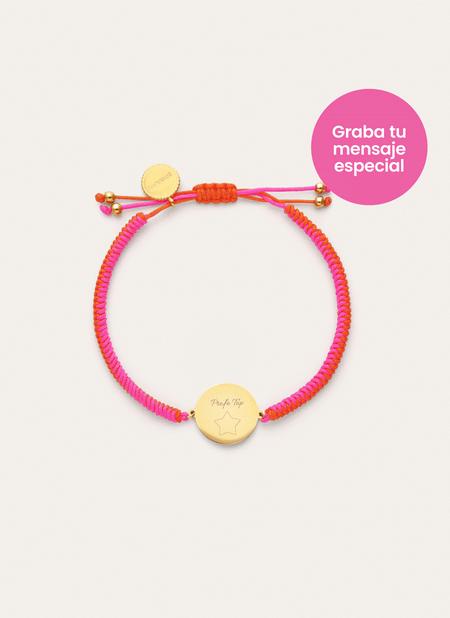Bracciale Personalizzato Moon Tramonto Neon Acciaio Placcato Oro