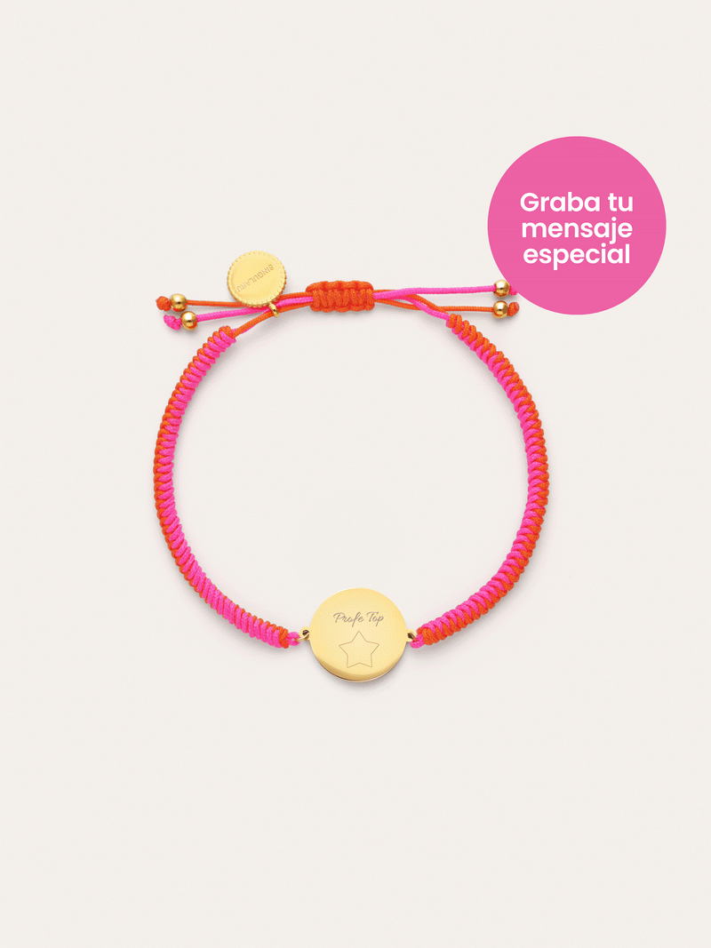 Bracciale Personalizzato Moon Tramonto Neon Acciaio Placcato Oro