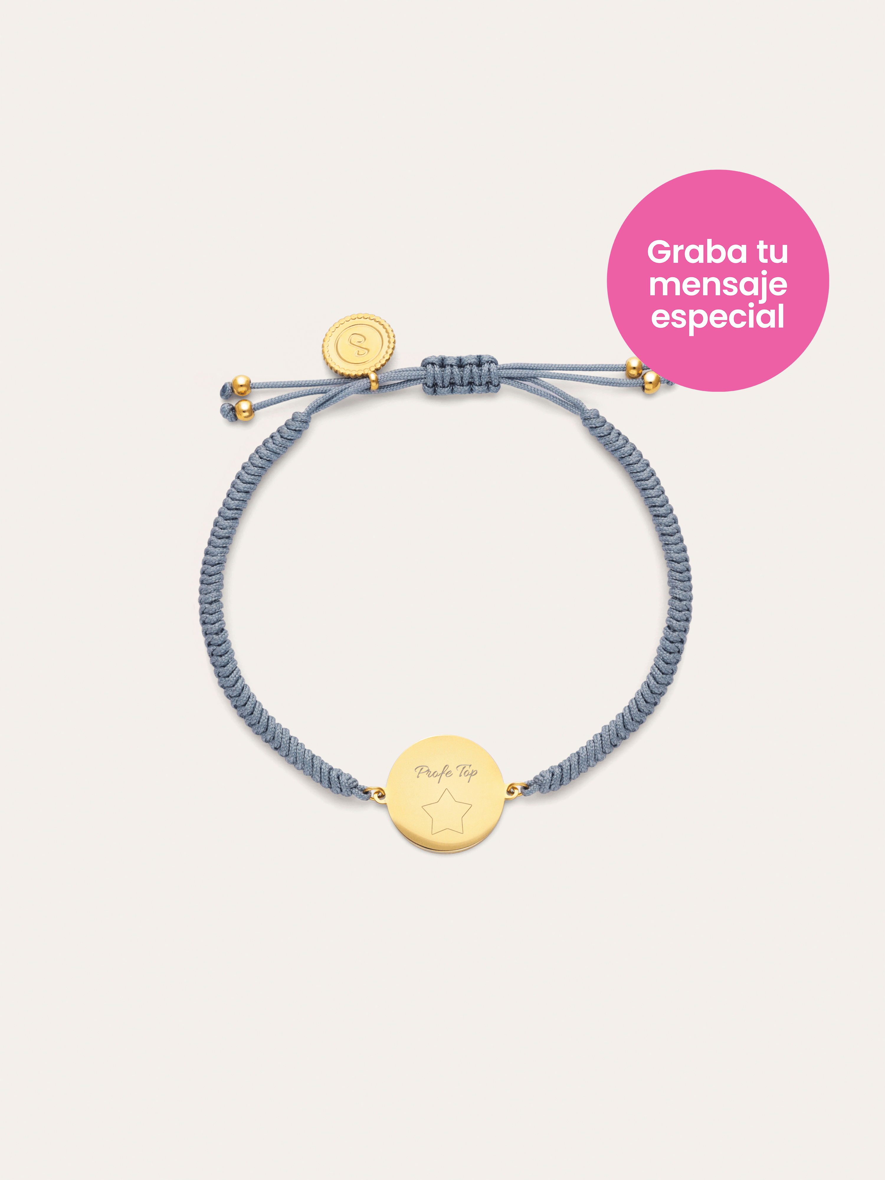 Pulsera personalizada Moon Marea Acero Baño Oro