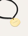 Personalisierbares Armband Medaillon Organic Schwarz Stahl Vergoldet