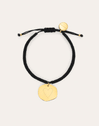 Personalisierbares Armband Medaillon Organic Schwarz Stahl Vergoldet
