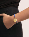 Personalisierbares Armband Medaillon Dream Blau Stahl Vergoldet