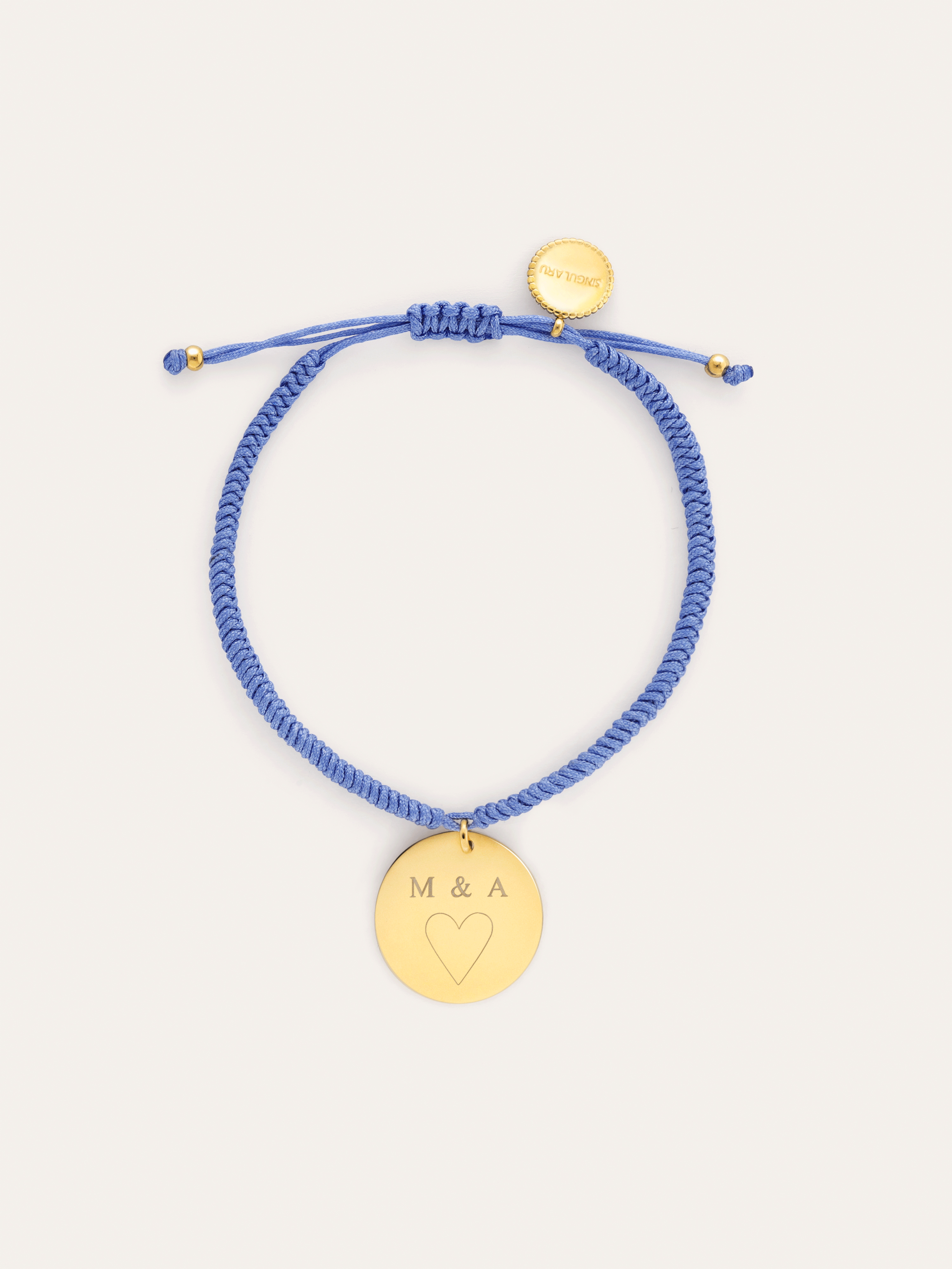 Personalisierbares Armband Medaillon Dream Blau Stahl Vergoldet