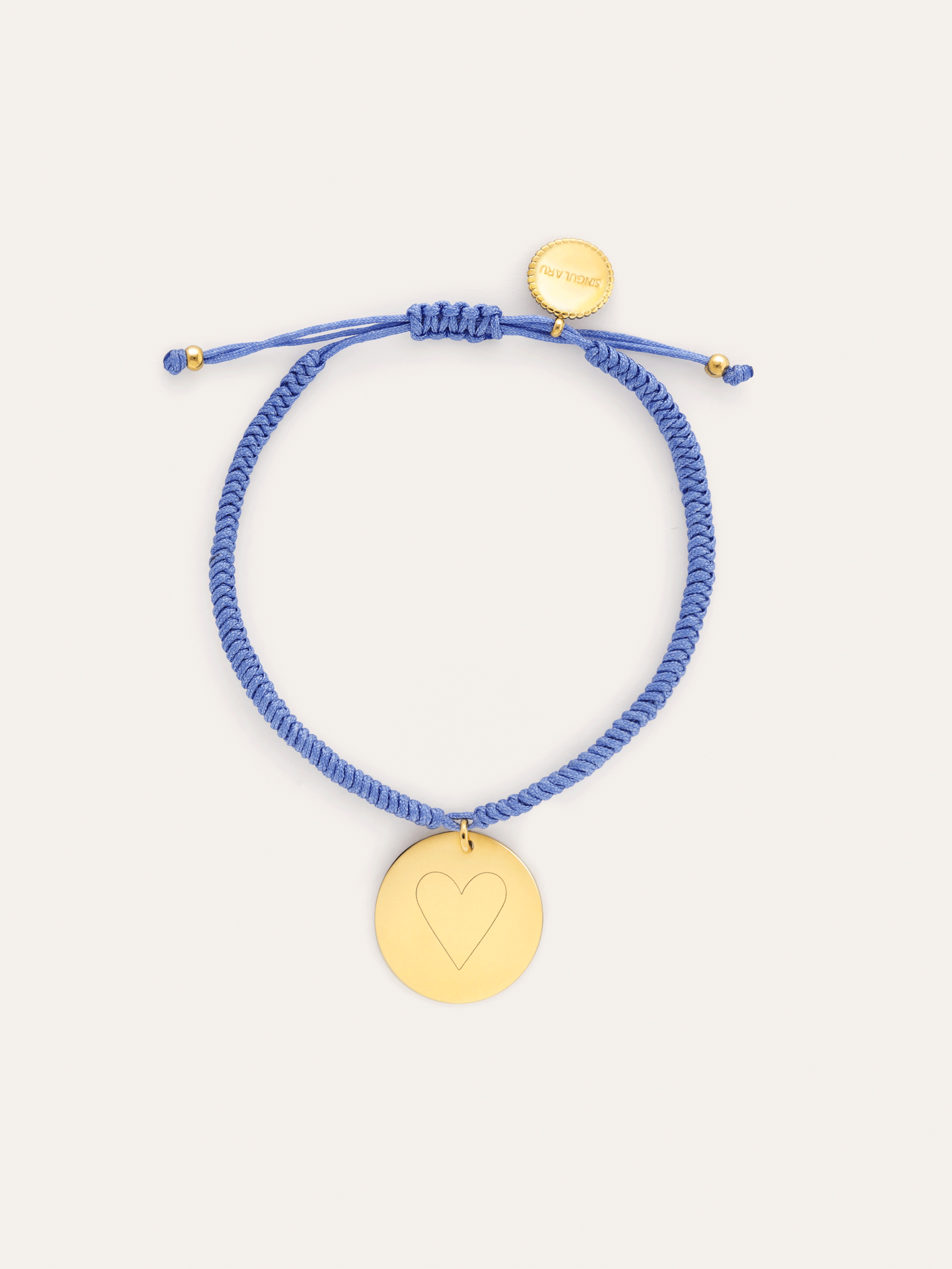 Personalisierbares Armband Medaillon Dream Blau Stahl Vergoldet