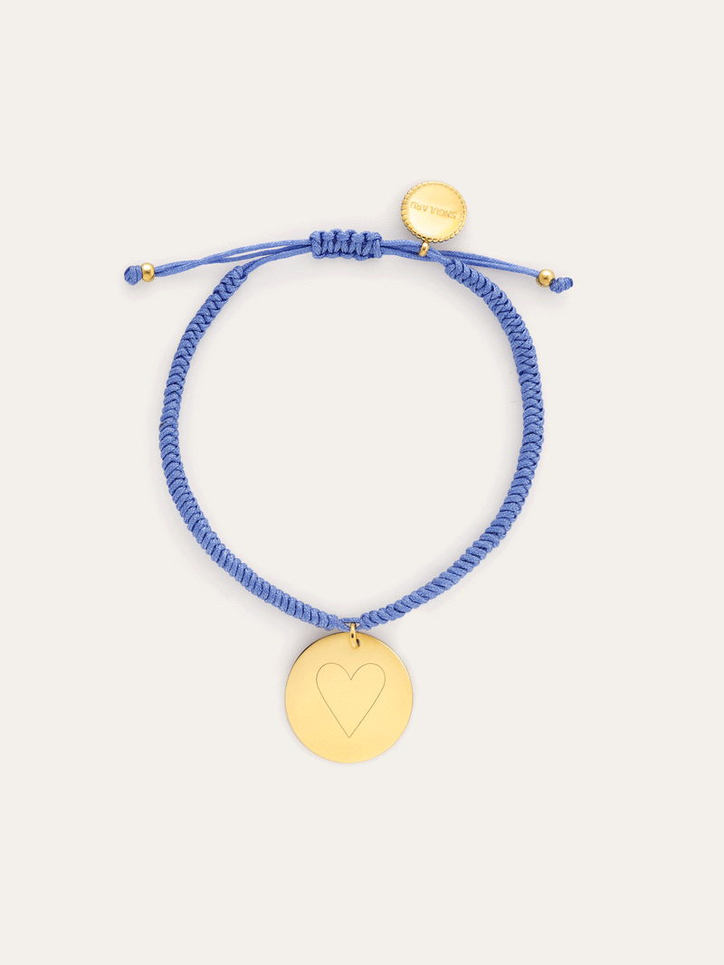 Personalisierbares Armband Medaillon Dream Blau Stahl Vergoldet
