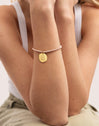 Personalisierbares Armband Medaillon Organic Rose Stahl Vergoldet