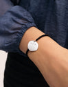 Personalisierbares Armband Medaillon Organic Schwarz Stahl
