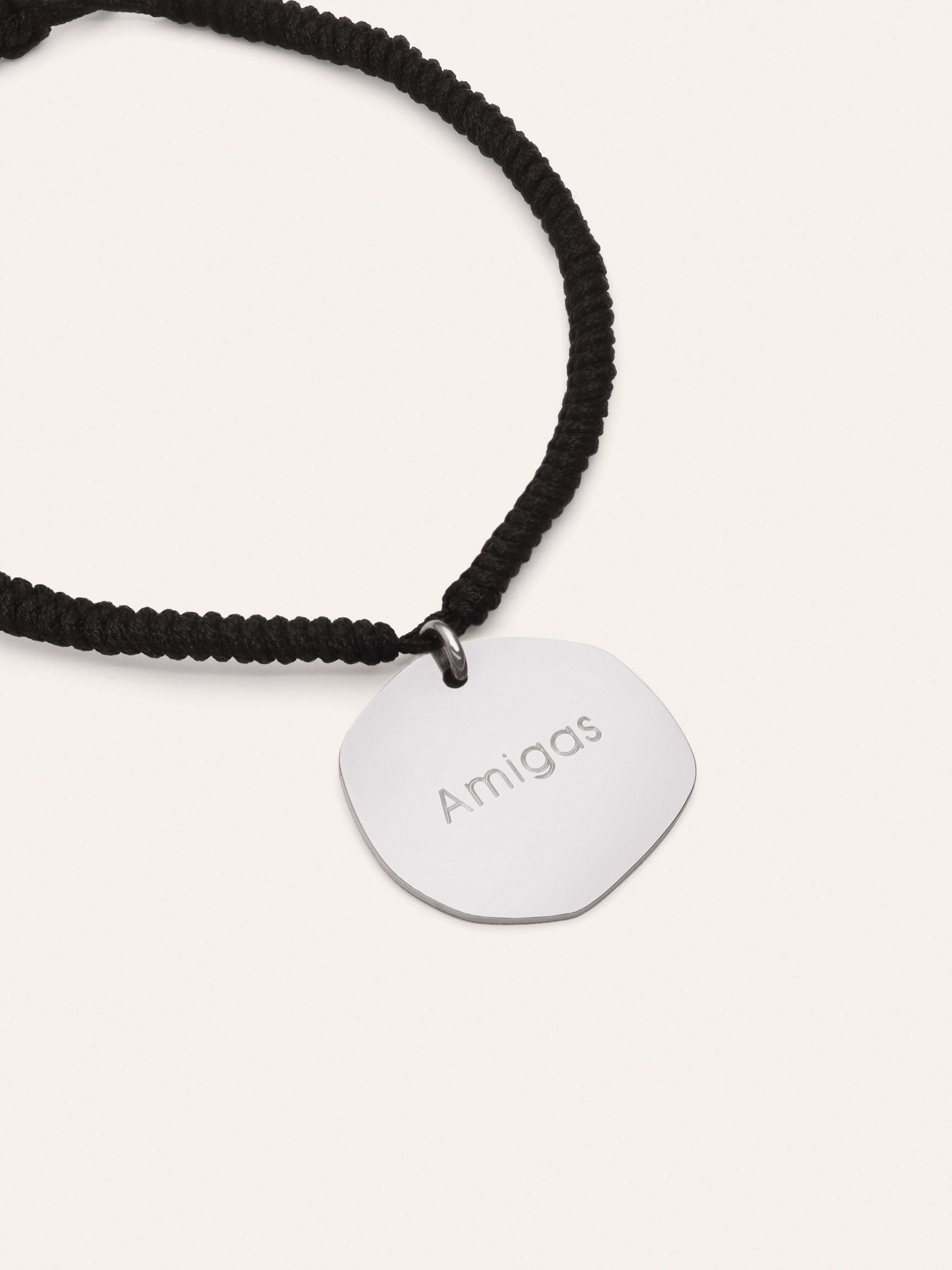 Personalisierbares Armband Medaillon Organic Schwarz Stahl