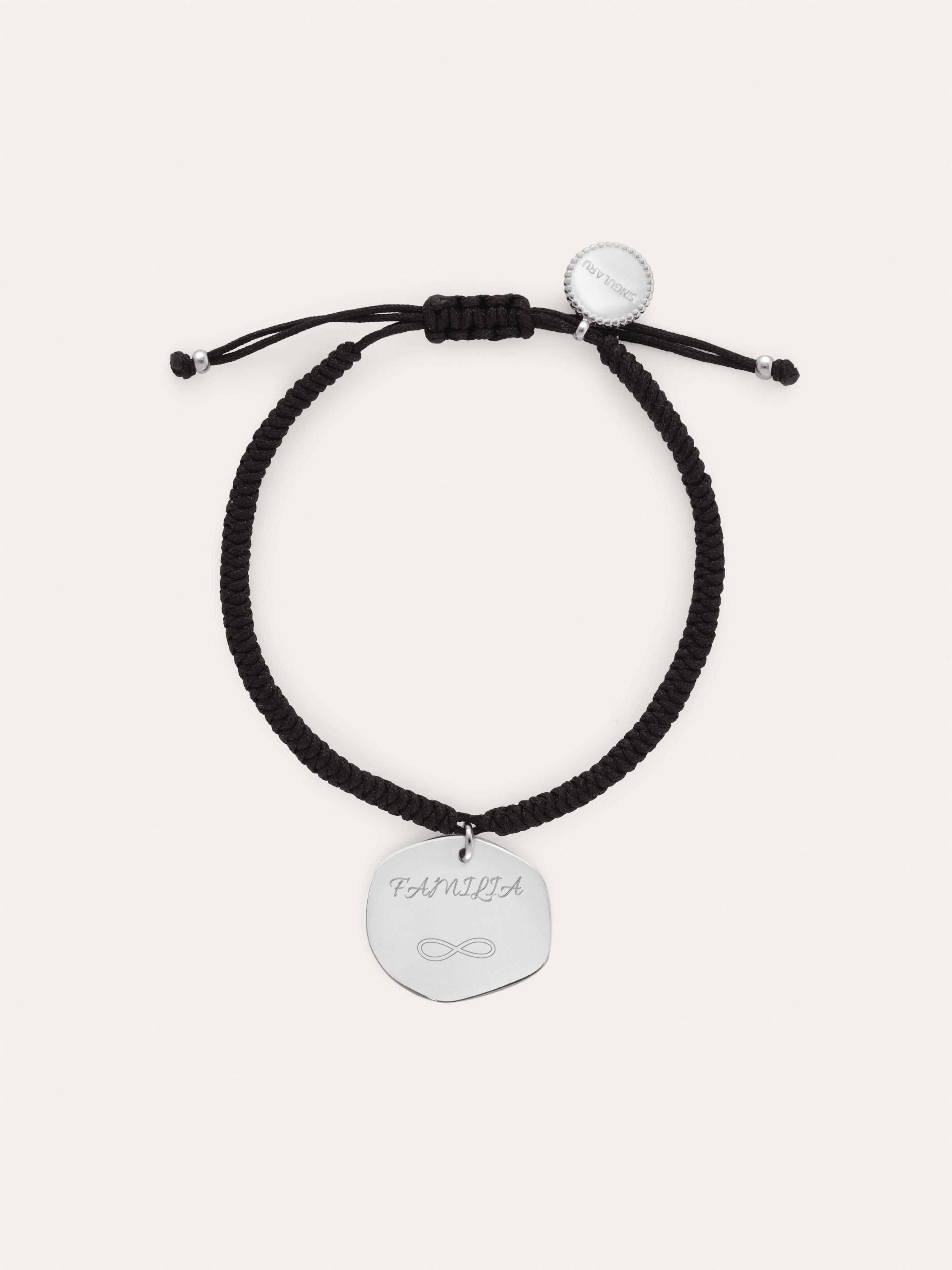 Personalisierbares Armband Medaillon Organic Schwarz Stahl