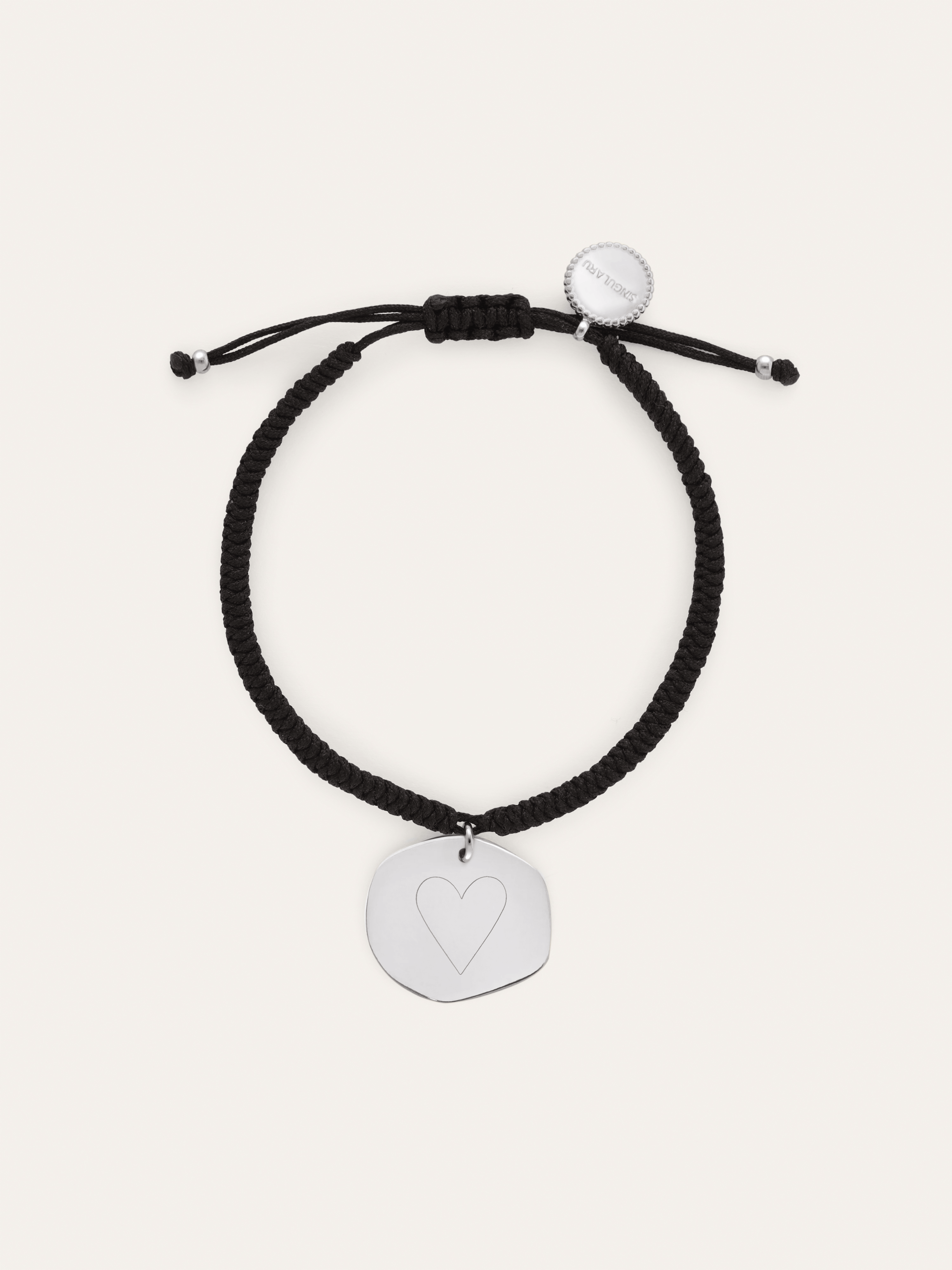 Personalisierbares Armband Medaillon Organic Schwarz Stahl