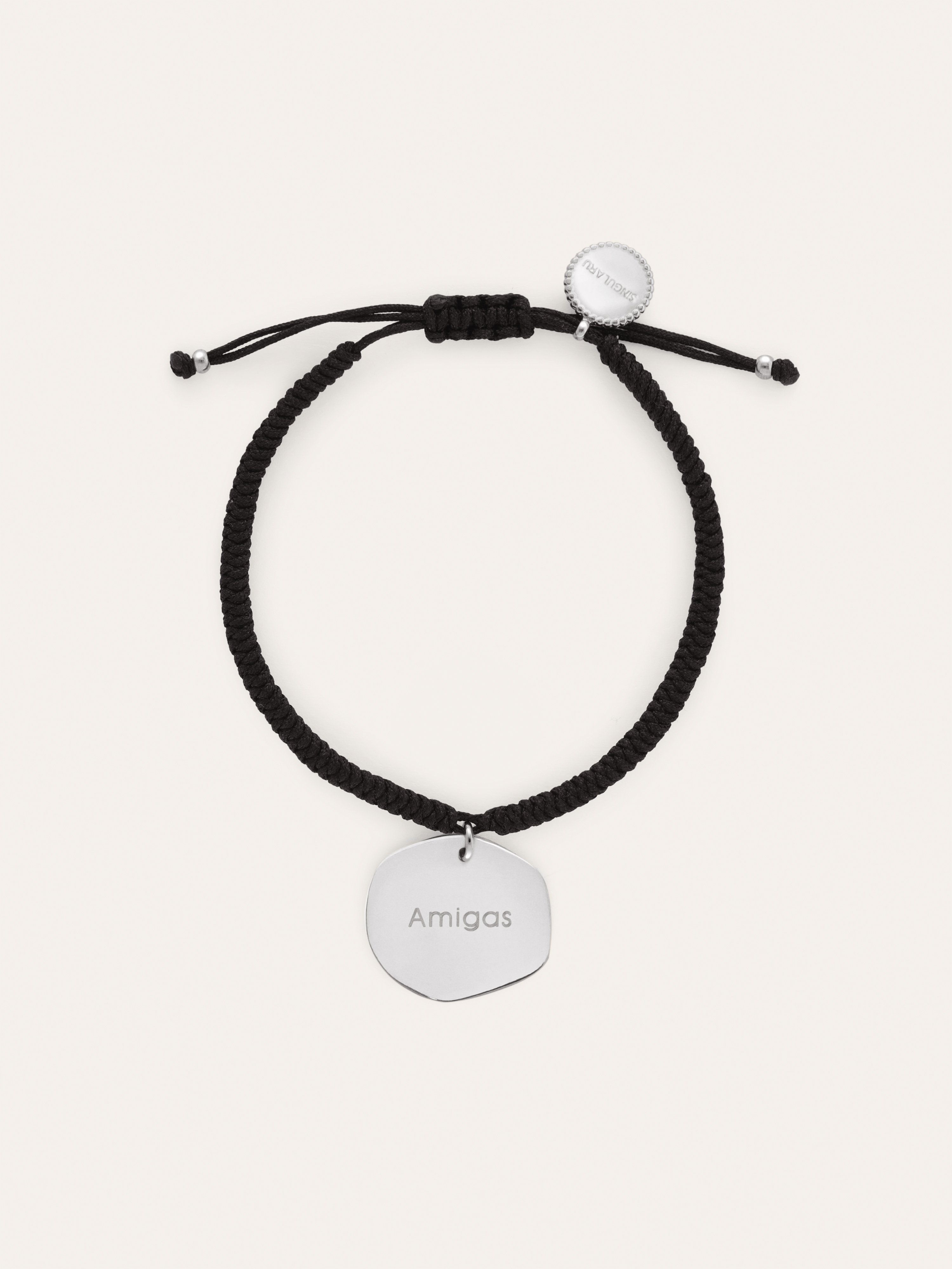 Personalisierbares Armband Medaillon Organic Schwarz Stahl