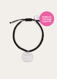Personalisierbares Armband Medaillon Organic Schwarz Stahl