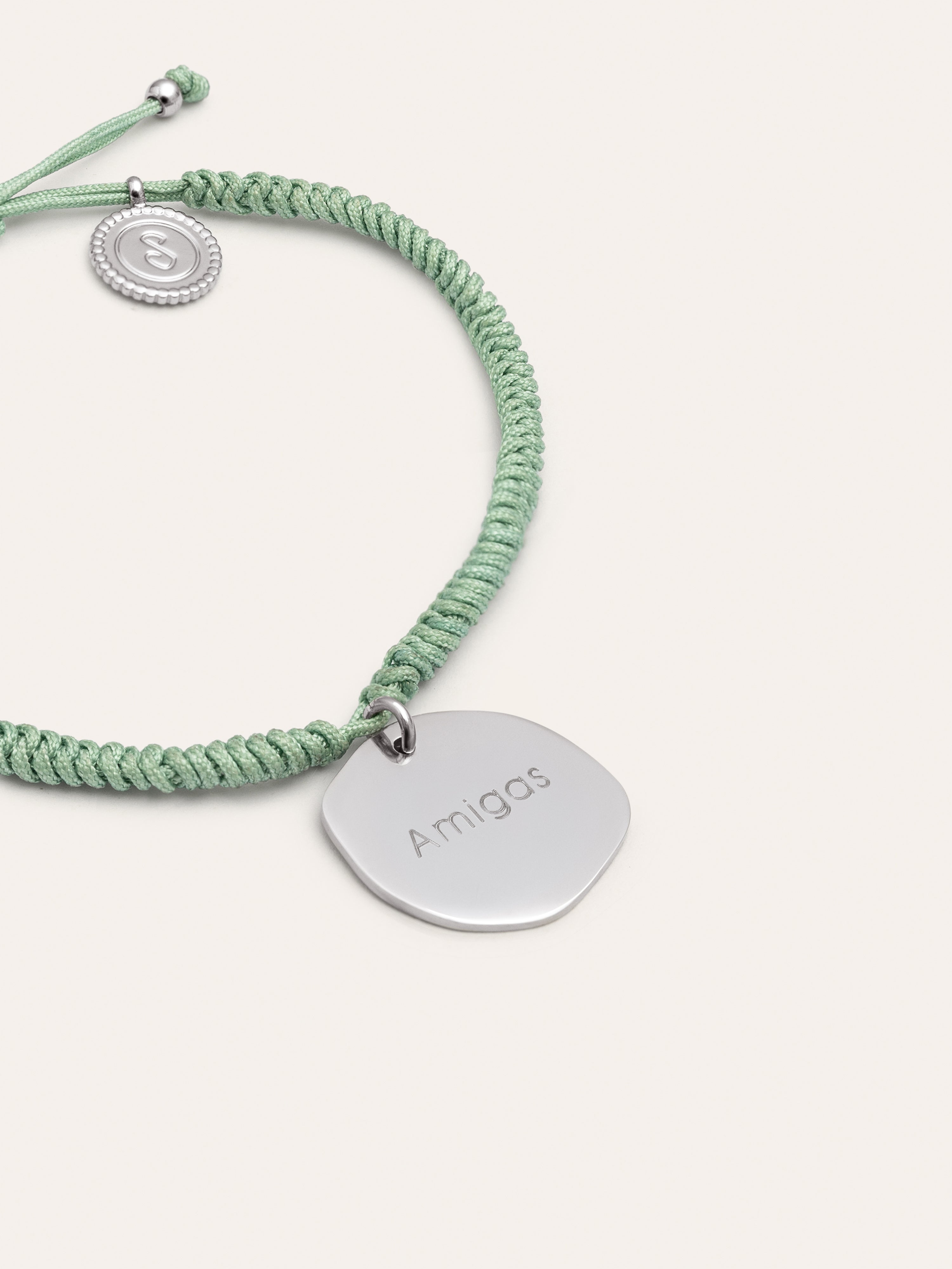 Medallion Armband Grün, personalisierbar, Edelstahl