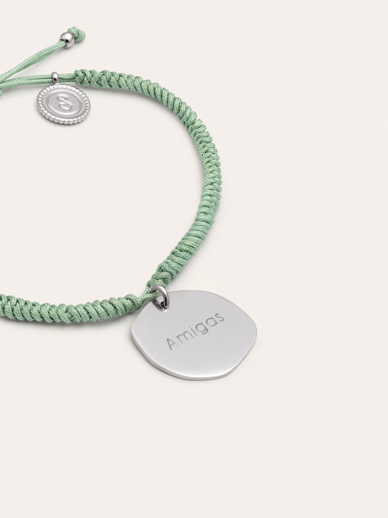 Medallion Armband Grün, personalisierbar, Edelstahl