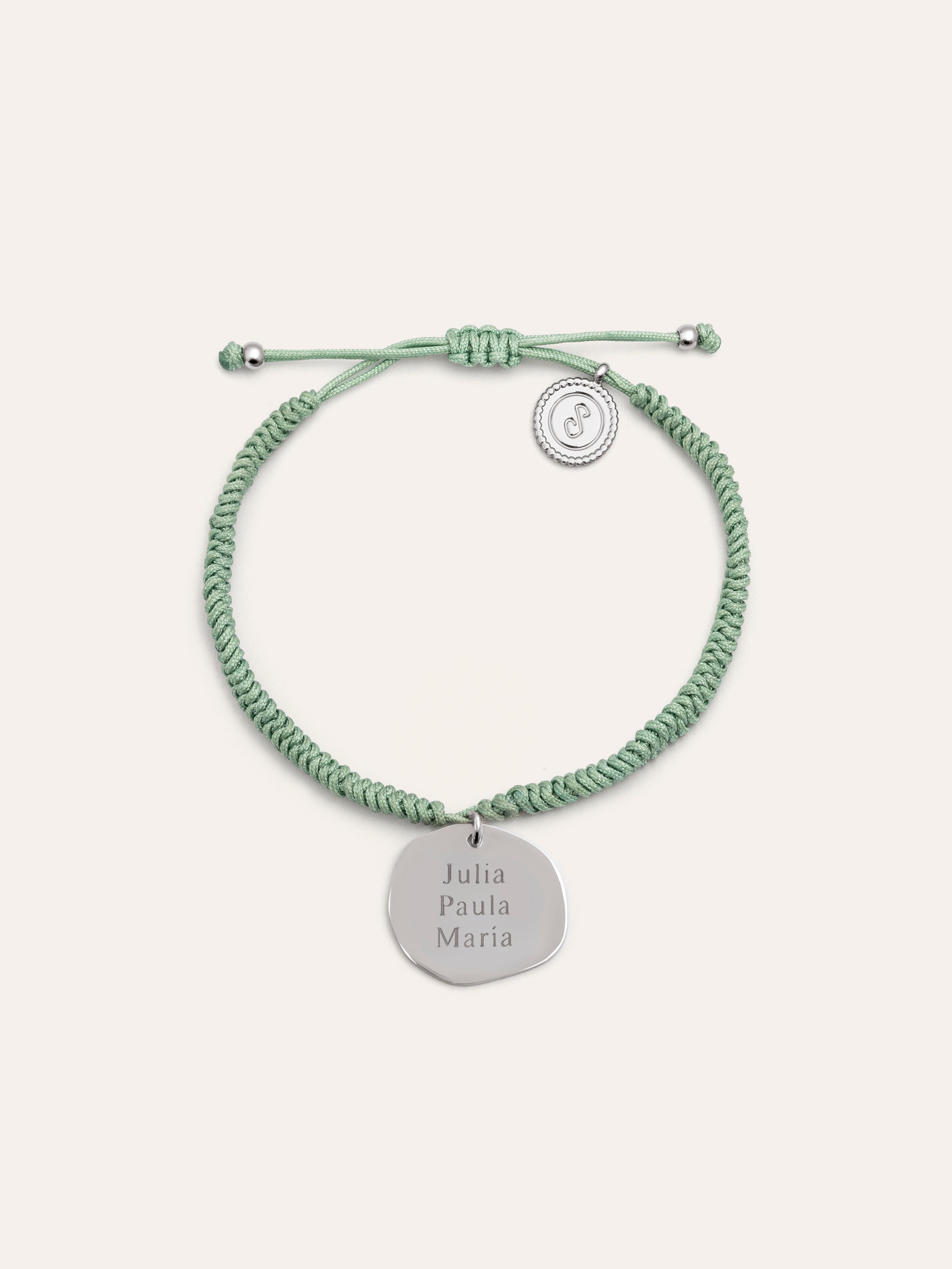 Medallion Armband Grün, personalisierbar, Edelstahl