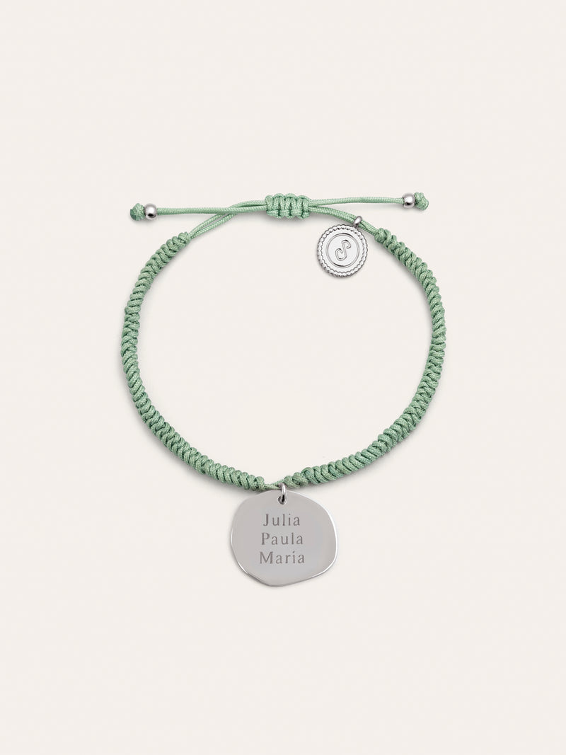 Medallion Armband Grün, personalisierbar, Edelstahl