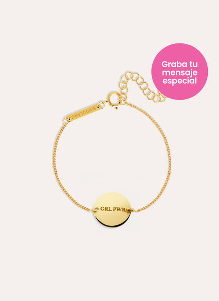 Pulsera Personalizada Moon Plata Baño Oro