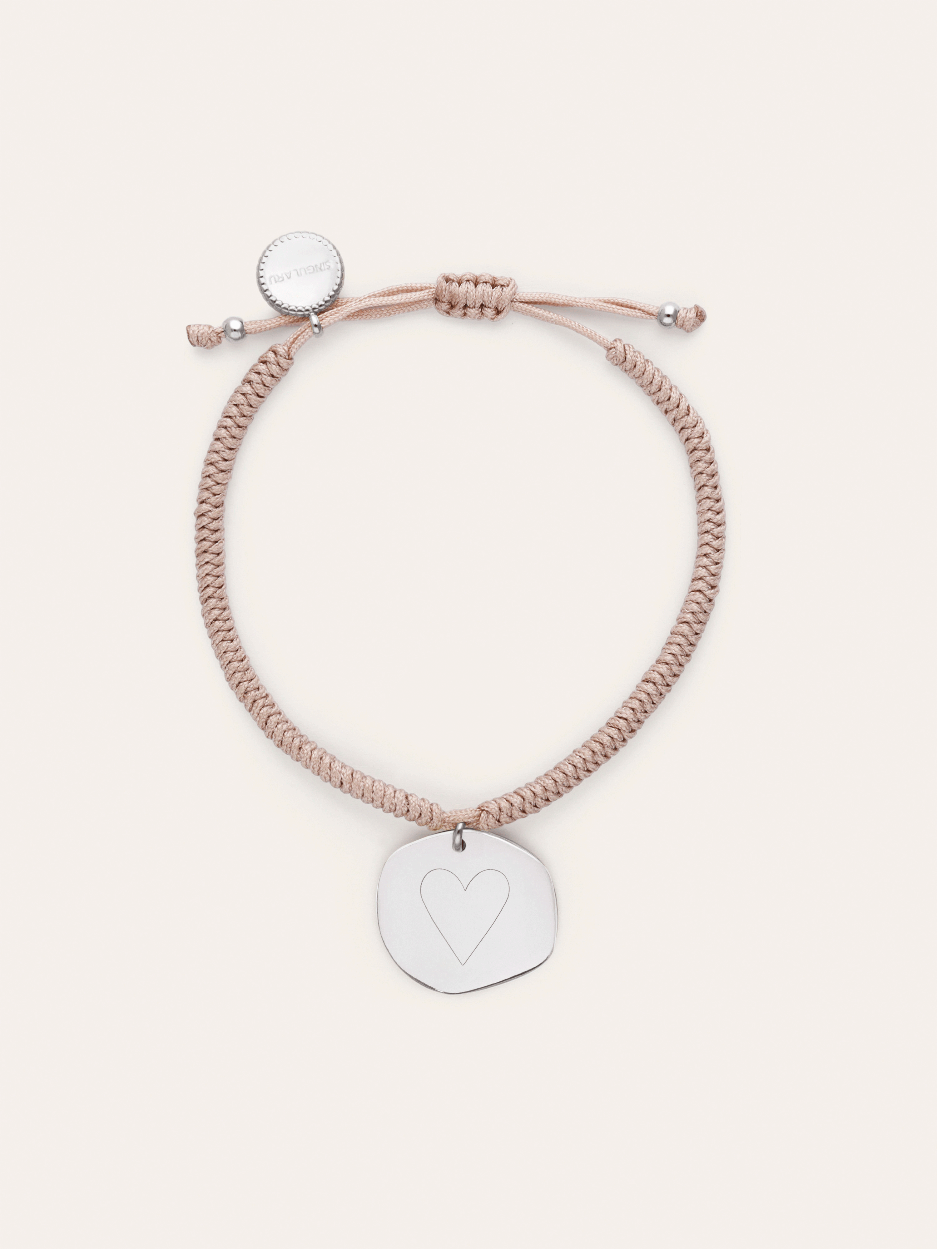 Bracciale Personalizzato Medaglione Organic Rosa Acciaio