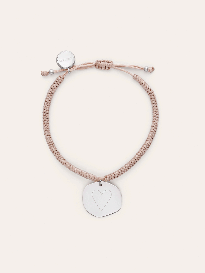 Bracciale Personalizzato Medaglione Organic Rosa Acciaio
