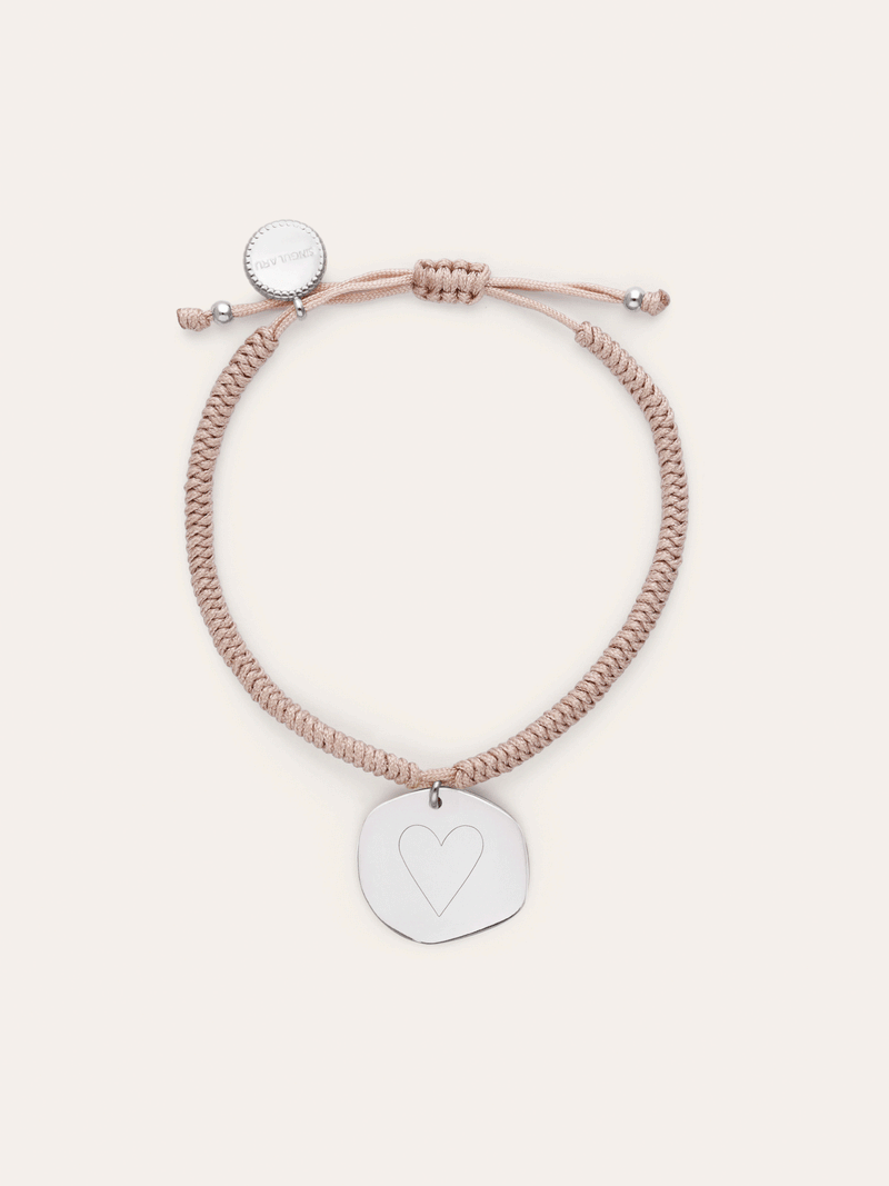 Bracciale Personalizzato Medaglione Organic Rosa Acciaio