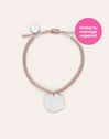 Bracciale Personalizzato Medaglione Organic Rosa Acciaio