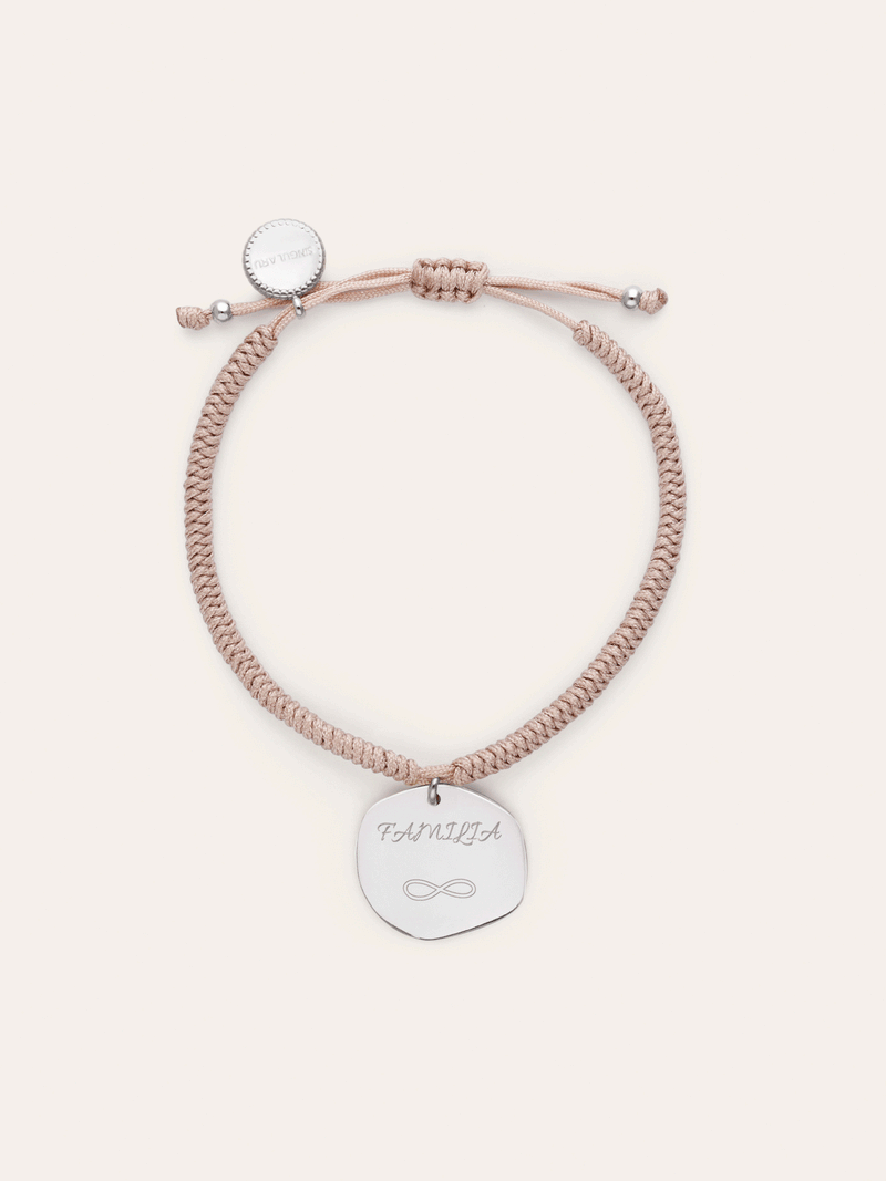 Bracciale Personalizzato Medaglione Organic Rosa Acciaio