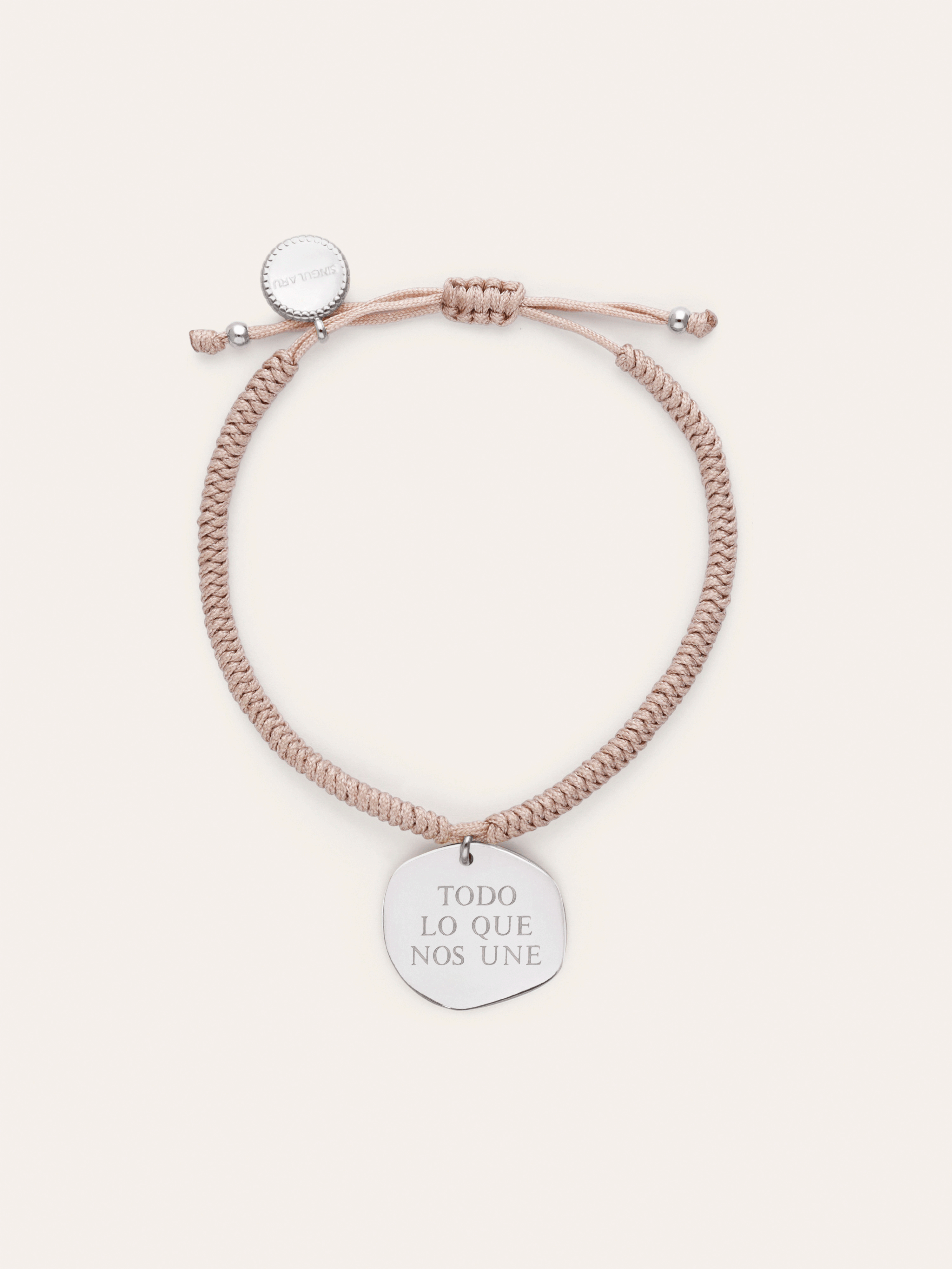 Bracciale Personalizzato Medaglione Organic Rosa Acciaio