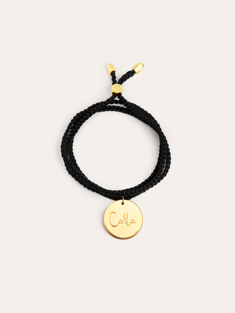 Bracelet Personnalisé Dream Noir Argent Plaqué Or
