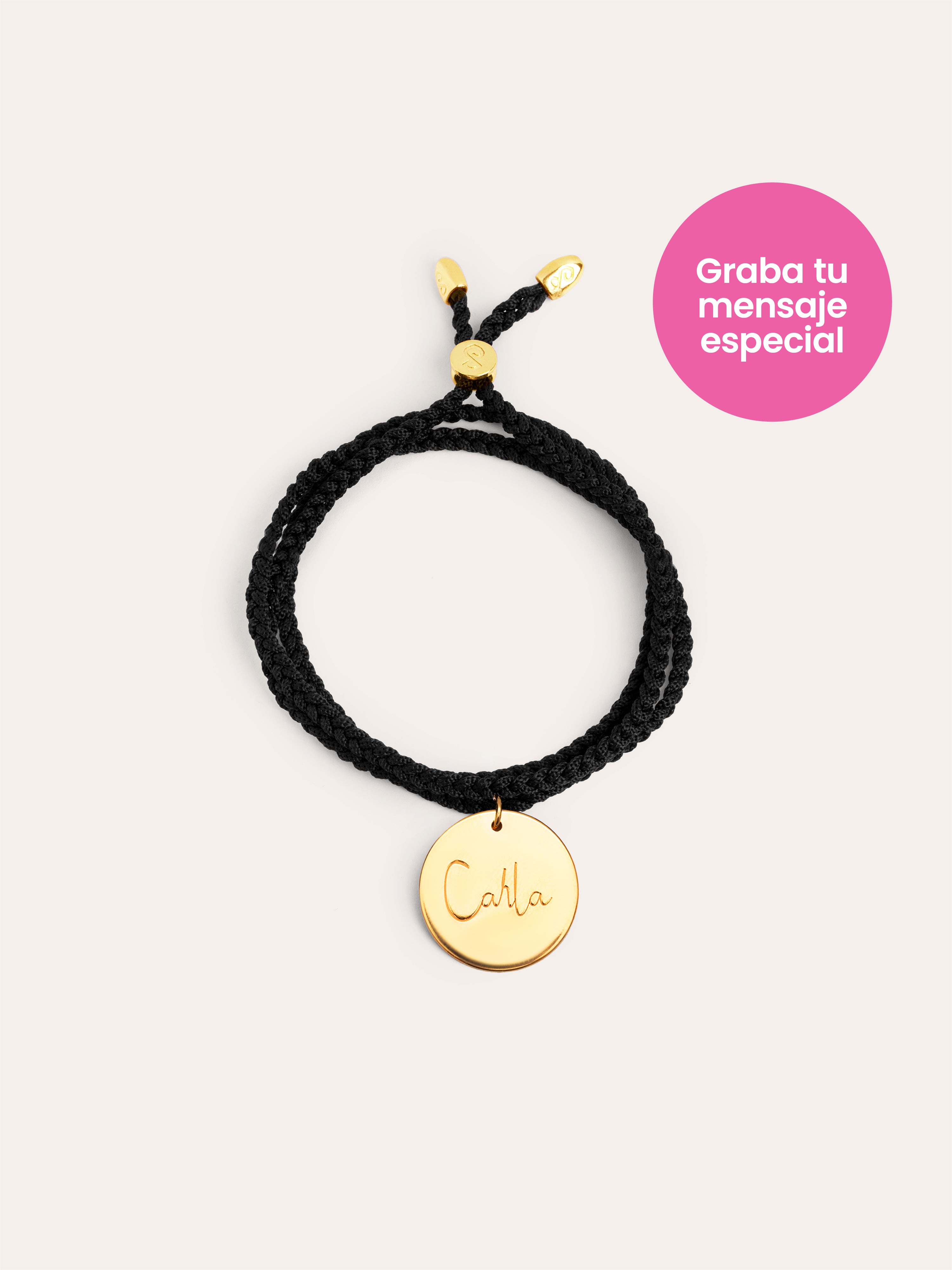 Bracelet Personnalisé Dream Noir Argent Plaqué Or