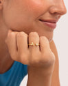 Anillo Personalizado Letter Spark Acero Baño Oro