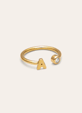 Personalized Ring Letter Spark Steel 18kt Gold Plated