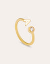 Letter Diamond Personalized Gold Ring