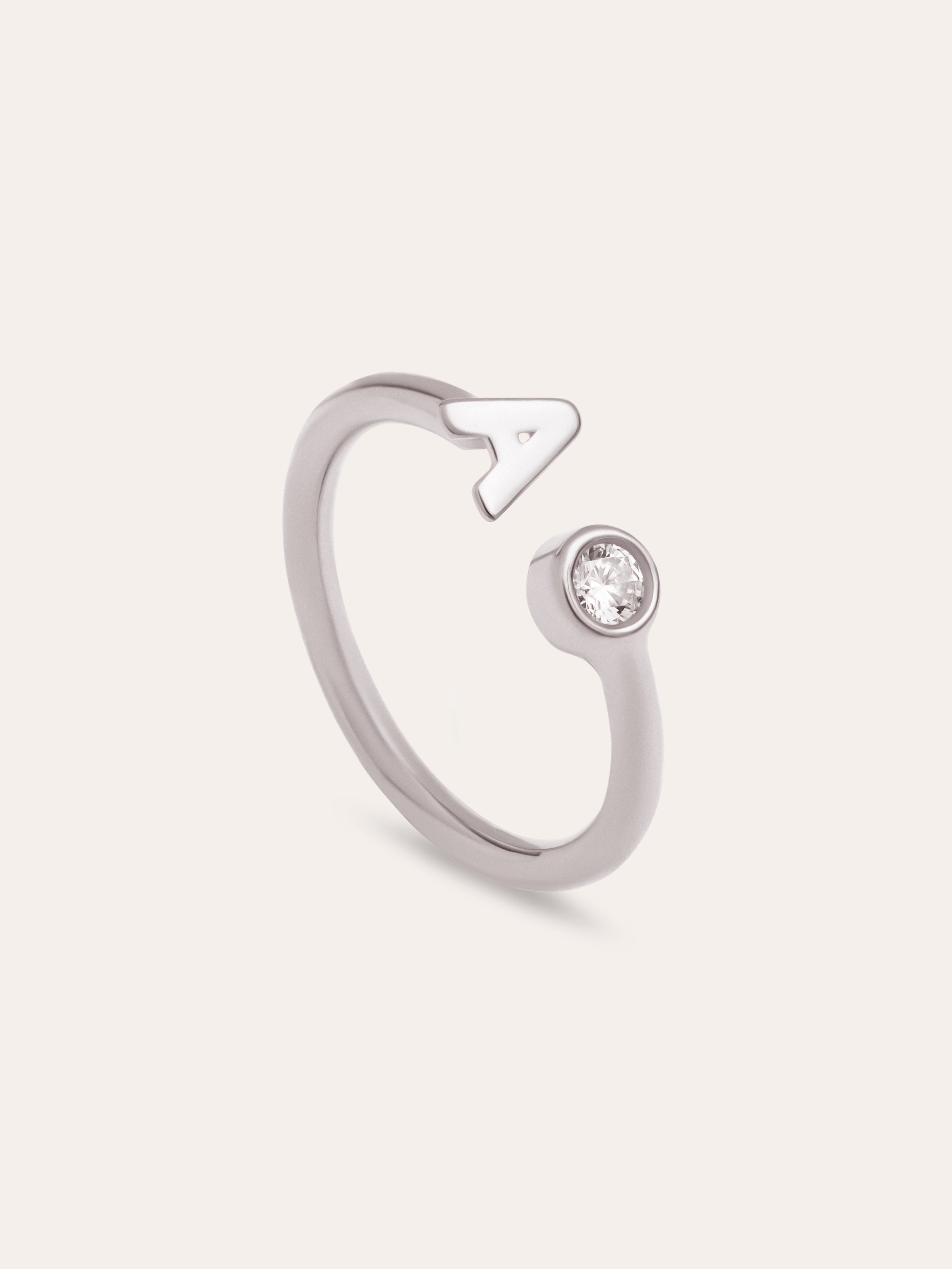 Anillo Personalizado Letter Spark Plata