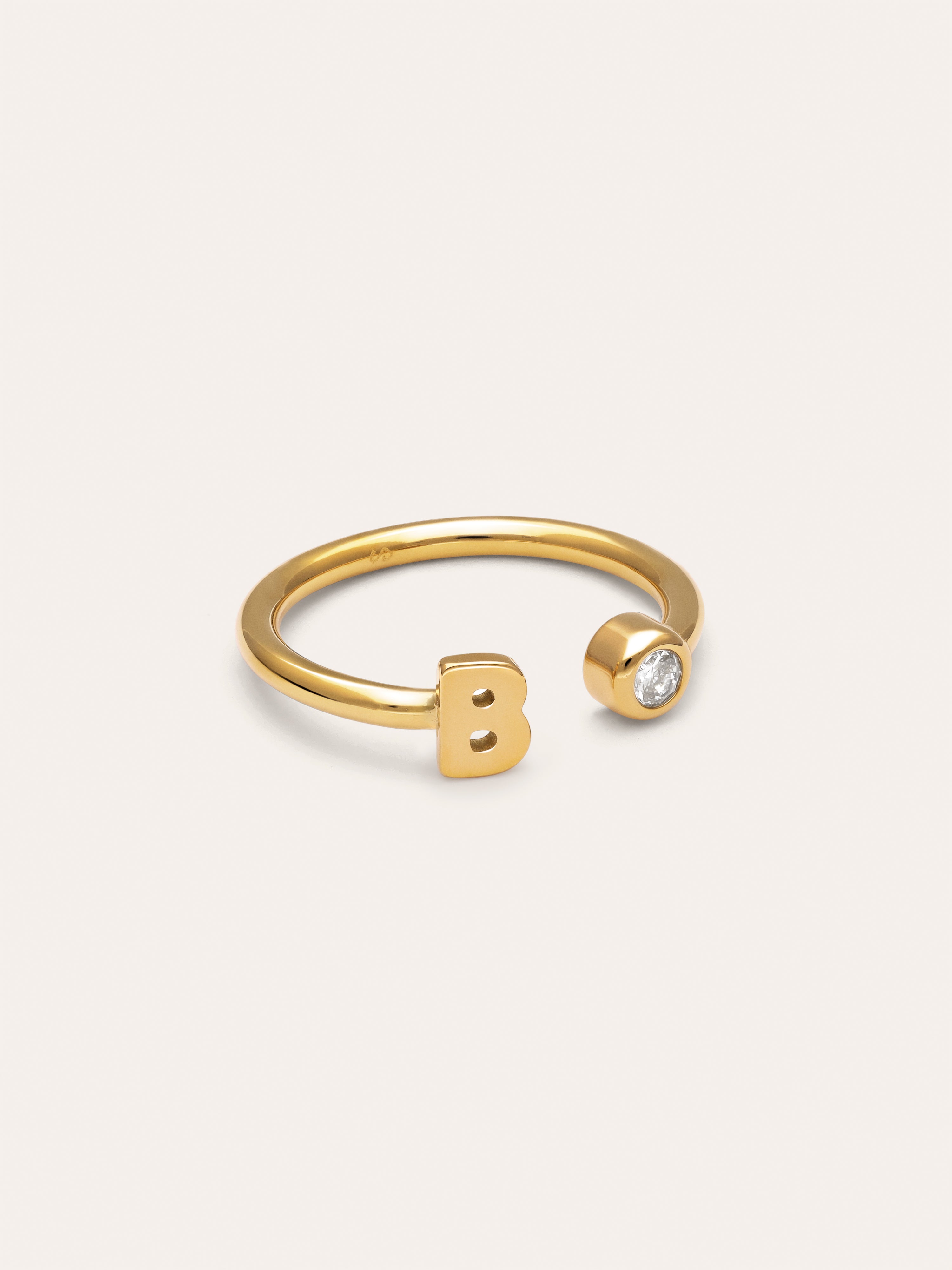 Anillo Personalizado Letter Spark Acero Baño Oro