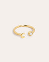 Letter Diamond Personalized Gold Ring