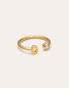 Anillo Personalizado Letter Spark Acero Baño Oro