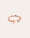 Letter Diamond Personalized Rose Gold Ring