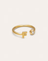 Anillo Personalizado Letter Spark Acero Baño Oro