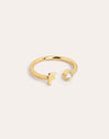 Letter Diamond Personalized Gold Ring