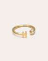 Anillo Personalizado Letter Spark Acero Baño Oro