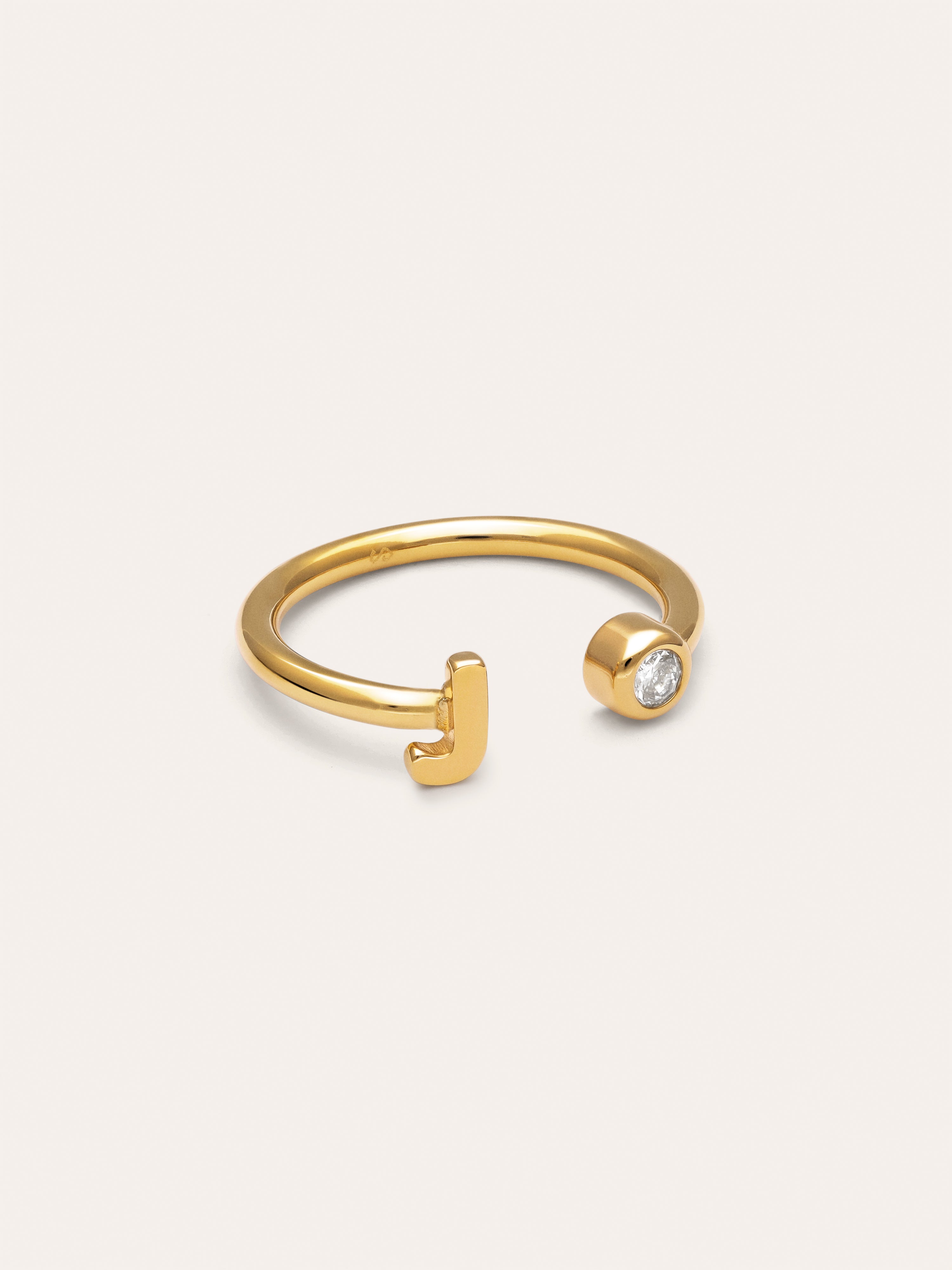 Anillo Personalizado Letter Spark Acero Baño Oro