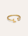 Anillo Personalizado Letter Spark Acero Baño Oro