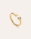 Anillo Personalizado Letter Spark Acero Baño Oro