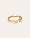 Anillo Personalizado Letter Spark Acero Baño Oro