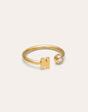 Anillo Personalizado Letter Spark Acero Baño Oro