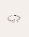 Letter Diamond Personalized Silver Ring